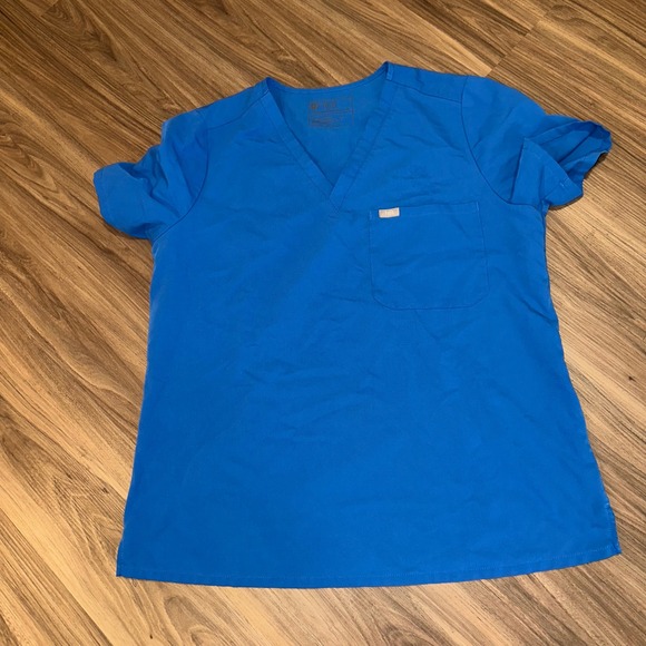 FIGS Catarina one pocket Royal Blue Scrub Top Women's XL technical collection - Picture 1 of 7